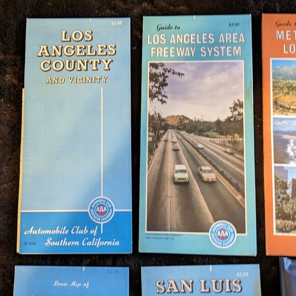 Vintage Lot 5 1990s 90s Southern California Roadmaps Vtg Paper Maps AAA Ephemera - Picture 2 of 16